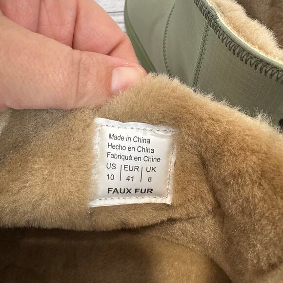 Roxy Women's Green Pow Faux Fur Lined Pull On Booties Size 10 - Picture 6 of 10